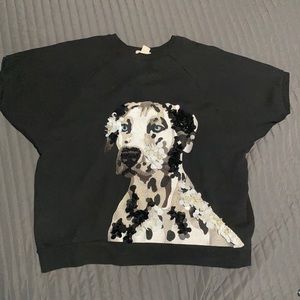 Oversized short sleeve sweatshirt